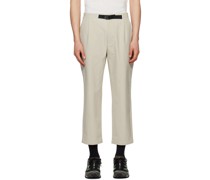 Beige One-Tuck Trousers