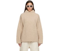 Beige Raw Turtleneck