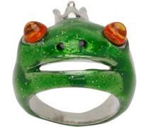 Green Glitter Frog Ring