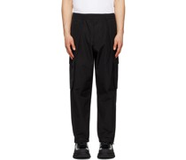 Black Plain Cargo Pants