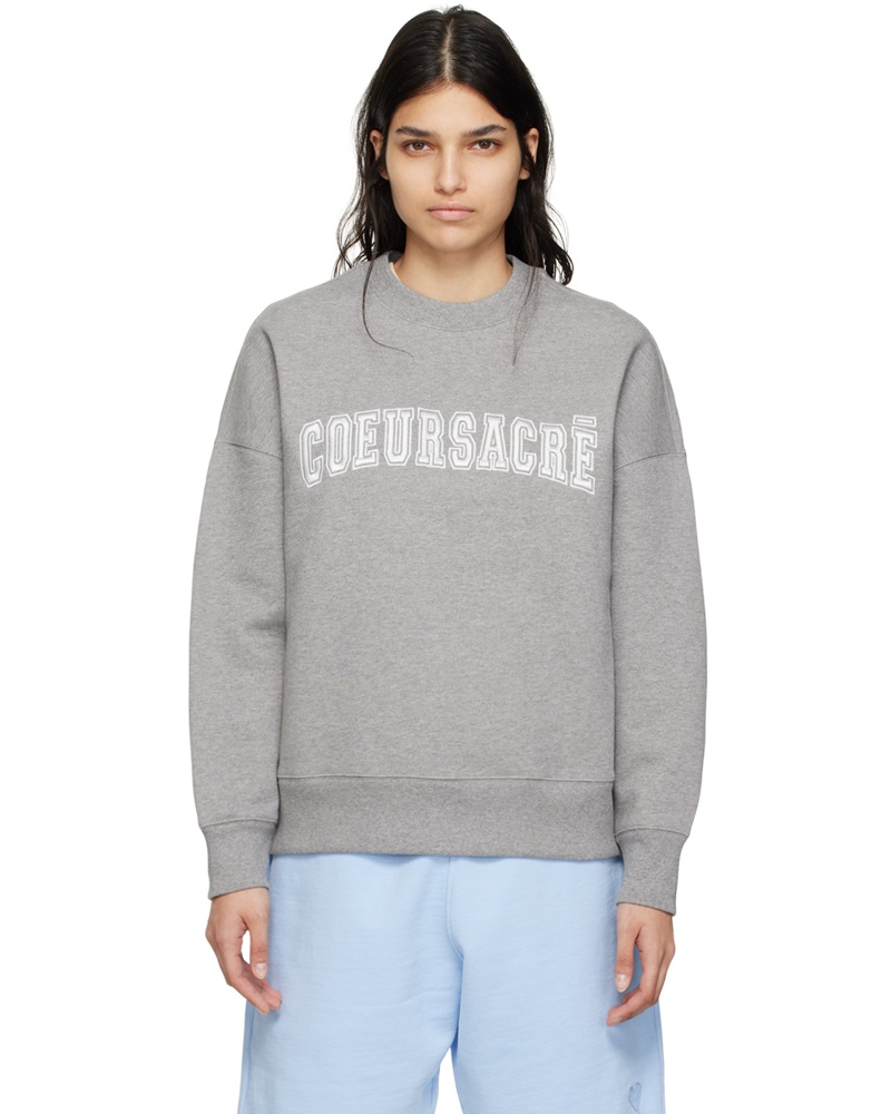 Ami Damen Gray 'Cœur Sacré' Sweatshirt