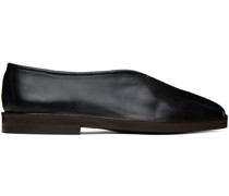 Black Flat Piped Slippers