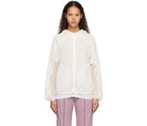 White Paneled Hoodie