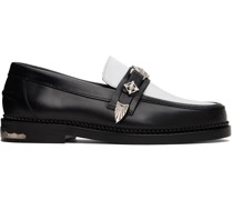 Black & White Leather Loafers