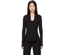 Black Concealed Necklace Blouse