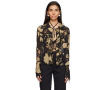 Black & Brown Ruffle Shirt