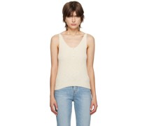 Beige Buttoned Tank Top
