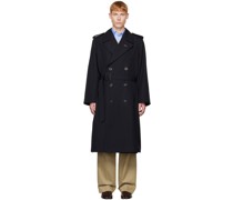 Navy Double-Breasted Trench Coat