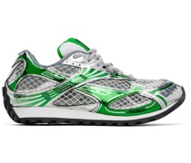 Silver & Green Orbit Sneakers