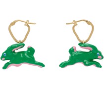 Gold & Green Rabbit Earrings