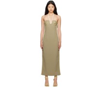 Khaki Nassia Midi Dress