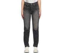 Black Recycled Straight-Leg Jeans
