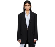 Black Open Front Blazer