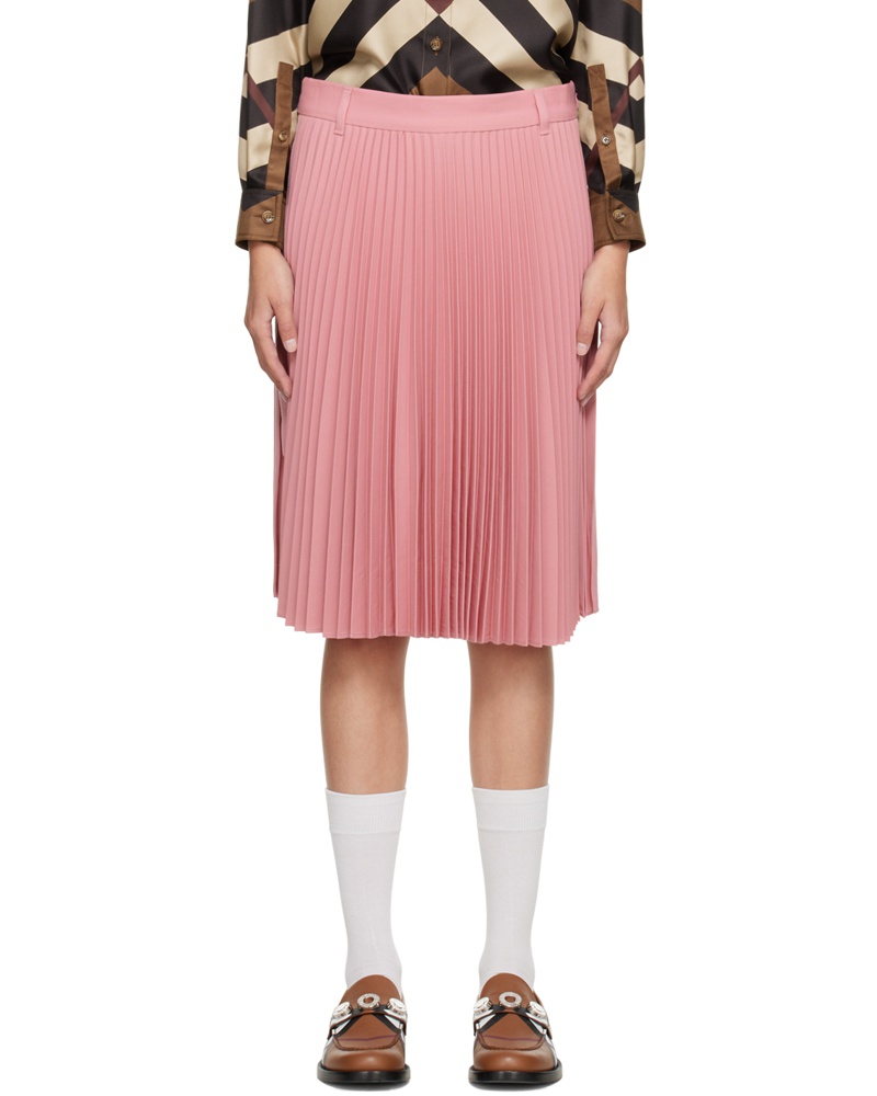 Burberry Damen Pink 'Grain De Poudre' Midi Skirt