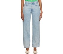 Blue Semi Low-Rise Jeans