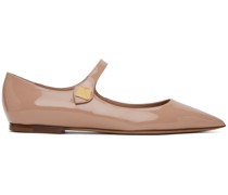 Beige Tiptoe Ballerina Flats