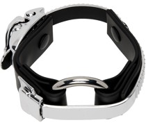 Silver & Black Matte Ring Bracelet