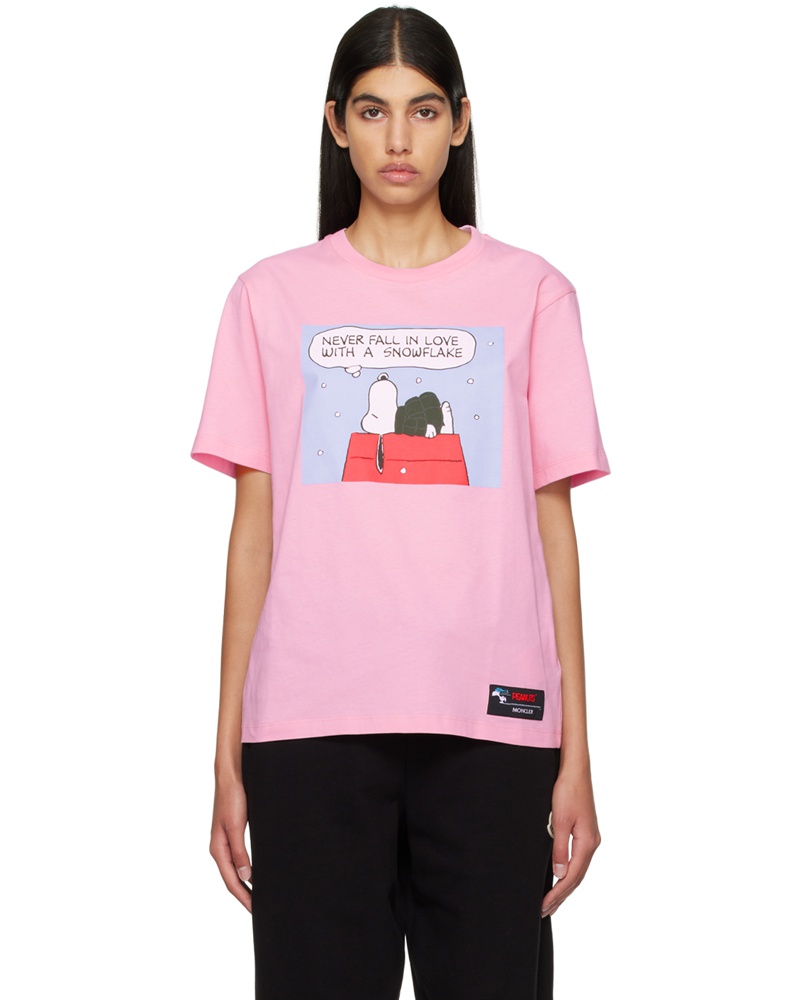 Moncler Damen Pink Peanuts T-Shirt