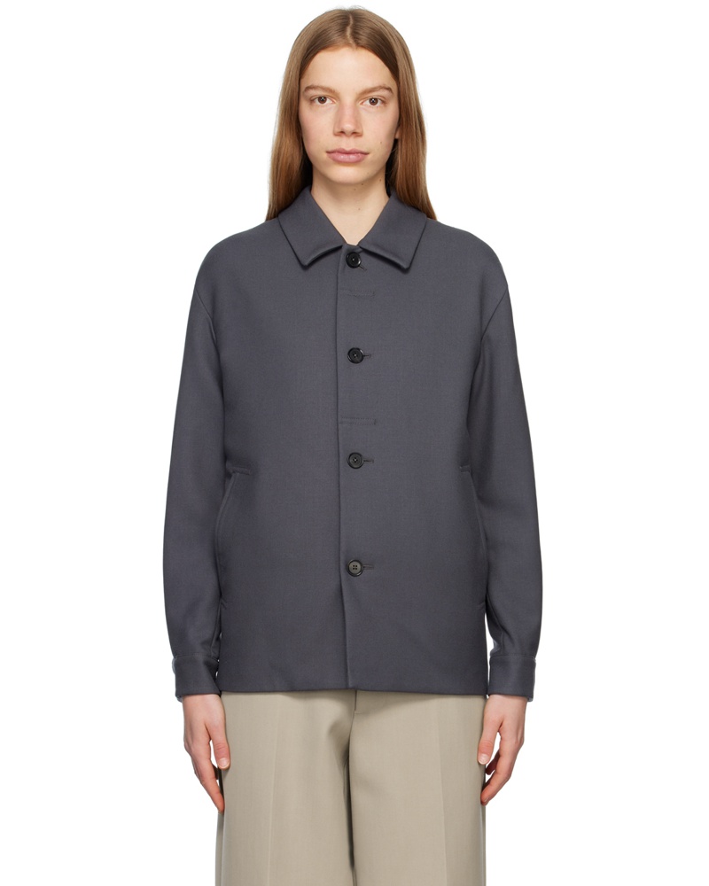 Ermenegildo Zegna Damen Gray Spread Collar Jacket