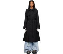 Black Double-Breasted Trench Coat