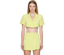 Yellow Collared Crop Shirt