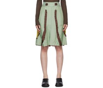 Green Layered Midi Skirt
