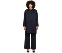 Navy Button Trench Coat