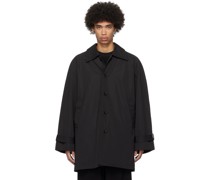 Black Spread Collar Coat
