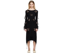 Black Petal Midi Dress