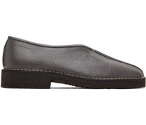 SSENSE Exclusive Gray Piped Crepe Loafers