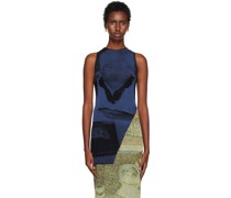 Navy Jacquard Tank Top