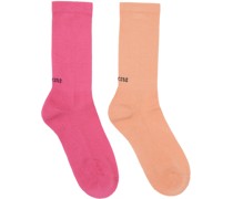 Two-Pack Orange & Pink Socks