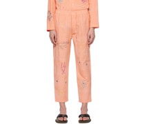 Orange Embroidered Trousers