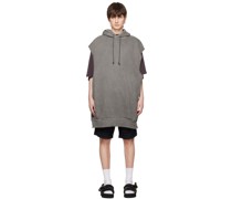Gray Raw Edge Hoodie