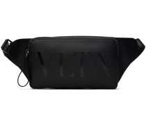 Black VLTN Leather Belt Bag