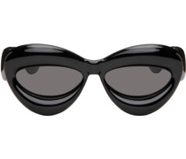 Black Inflated Cateye Sunglasses