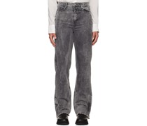 Gray Relaxed Distressed Jeans