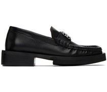 Black Rhinestone Logo Loafers