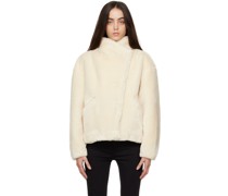 Off-White Button Faux-Fur Jacket