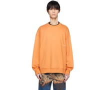 Orange Leather Patch Sweatshirt
