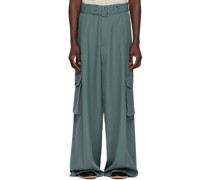 Blue Belted Cargo Pants