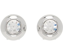 Silver Crystal Medallion Earrings