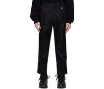 Black Turn-Up Trousers