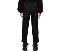 Black Turn-Up Trousers