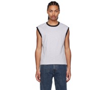 Gray Rib Trim Tank Top