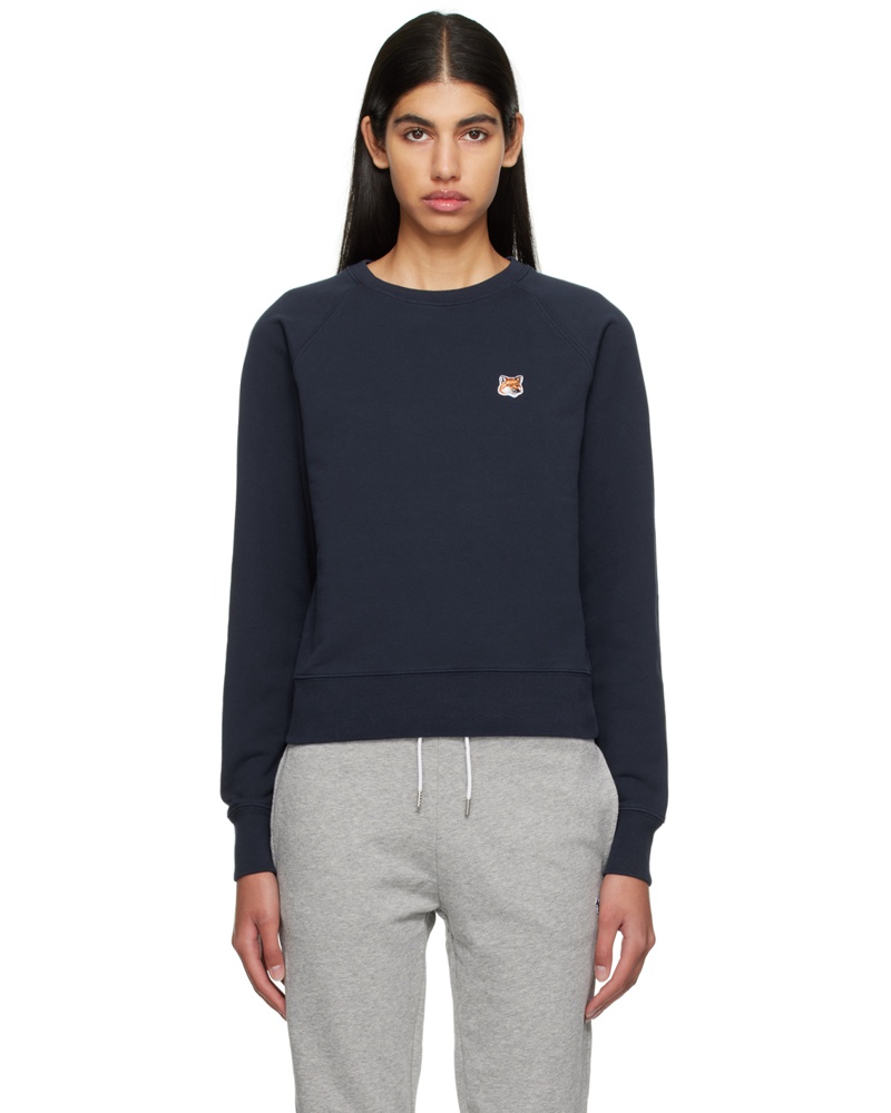 Kitsuné Damen Navy Fox Head Sweatshirt