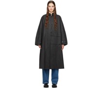 Black Front Pocket Trench Coat