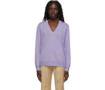 Purple Wool V-Neck Sweater