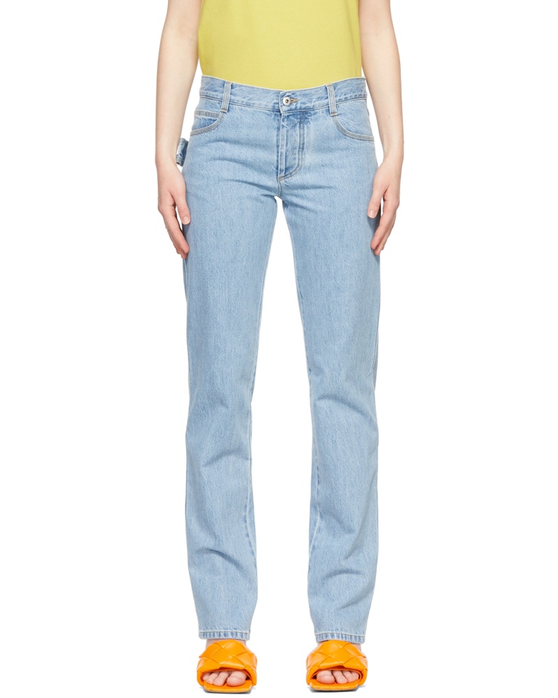 Bottega Veneta Damen Blue Bleached Straight Jeans