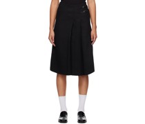 Black Belted Midi Skirt